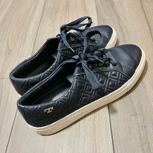 Tory Burch “Marion” Quilted Leather Low Top Sneaker